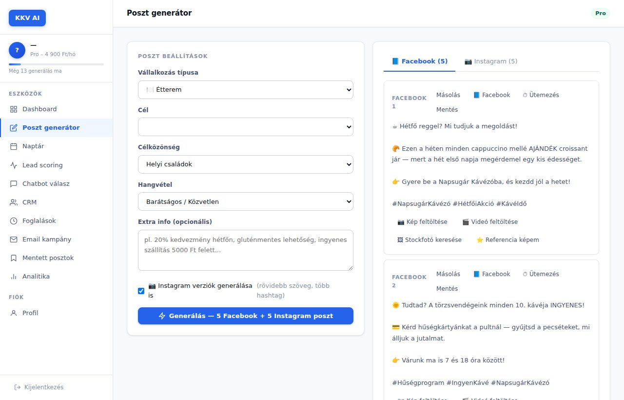Poszt generátor — kész Facebook és Instagram posztok
